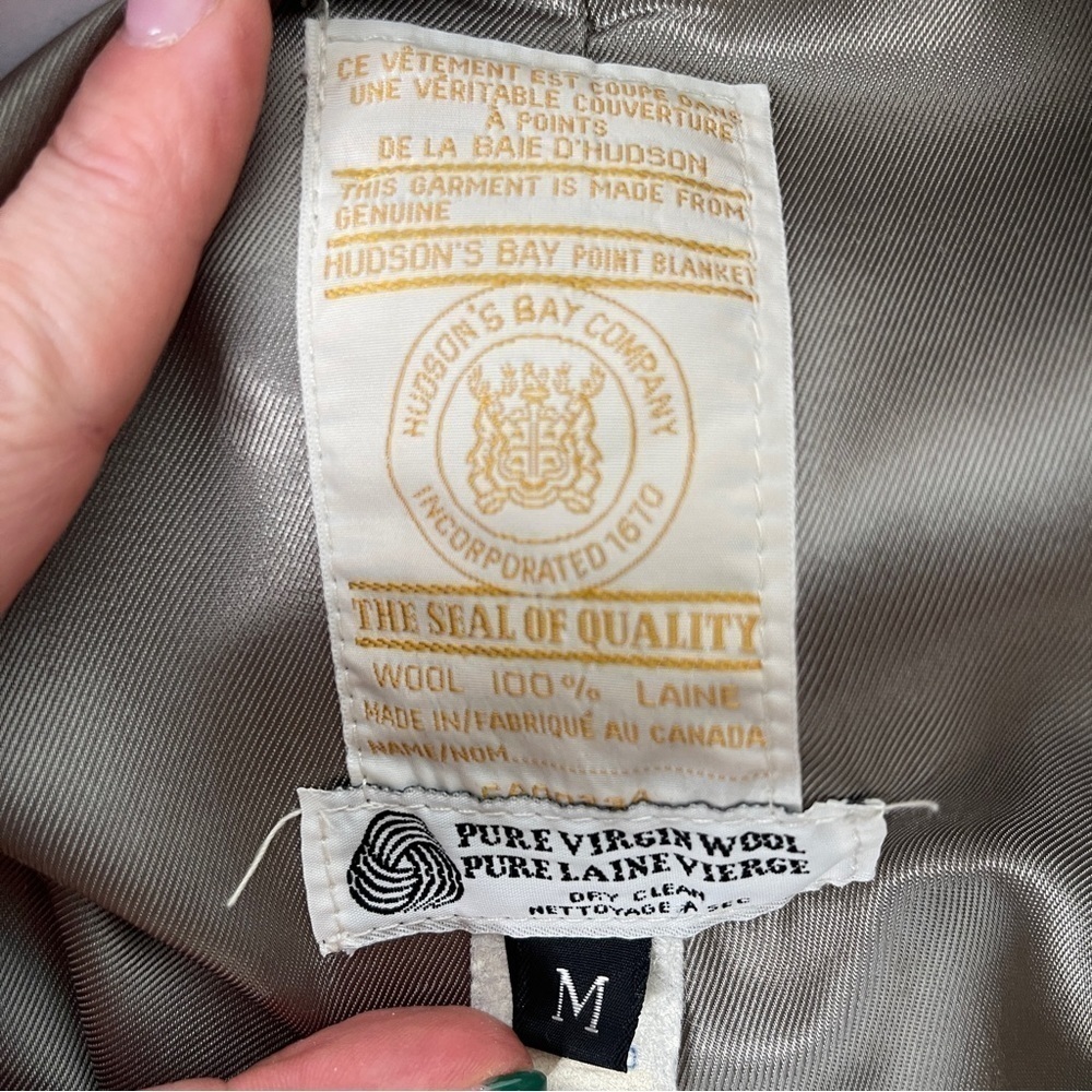 Vintage Hudson's Bay Company Coat 4 Point Blanket Wool Mackinaw Medium - Picture 14 of 17